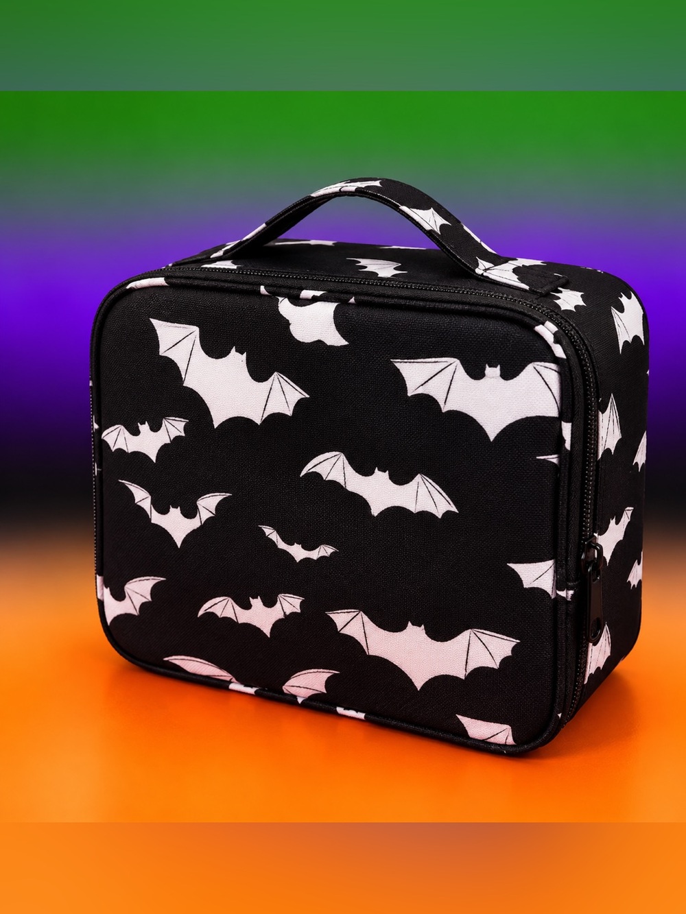 Goth🦇Black Bat Pattern Cosmetic Case - Unbranded